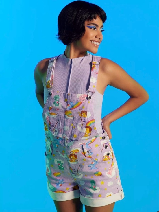 Care Bears Pants - Care Bears Lavender Shortalls SZ SM